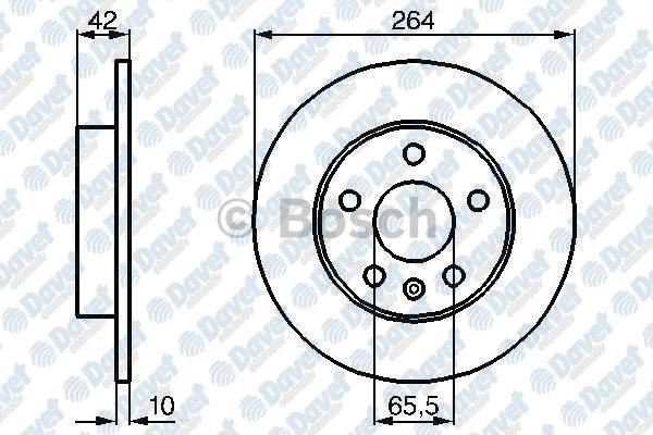 BOSCH 0986478884 Fren Diski Arka 264mm Opel Astra G Astra H Meriva B 03>Zafira 1.8i 00> (5 Bijon)